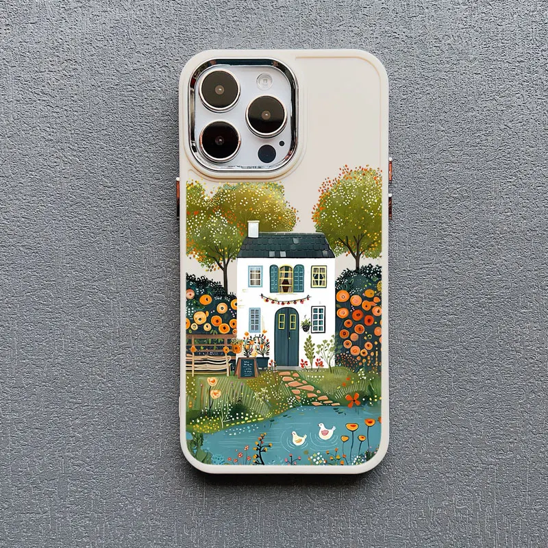 Ländlicher Stil, Café-Silikon-Handyhülle für iPhone 13, 14, 15, 11 Pro Max Plus 16 12 Pro Max Plus XR X XS 7 8 Plus, weiße Abdeckungen – Detail 4