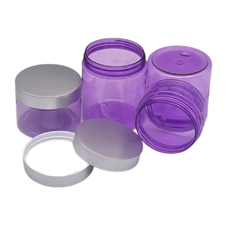 Small Clear Plastic Jars with Silver Lid – 12 Pc.