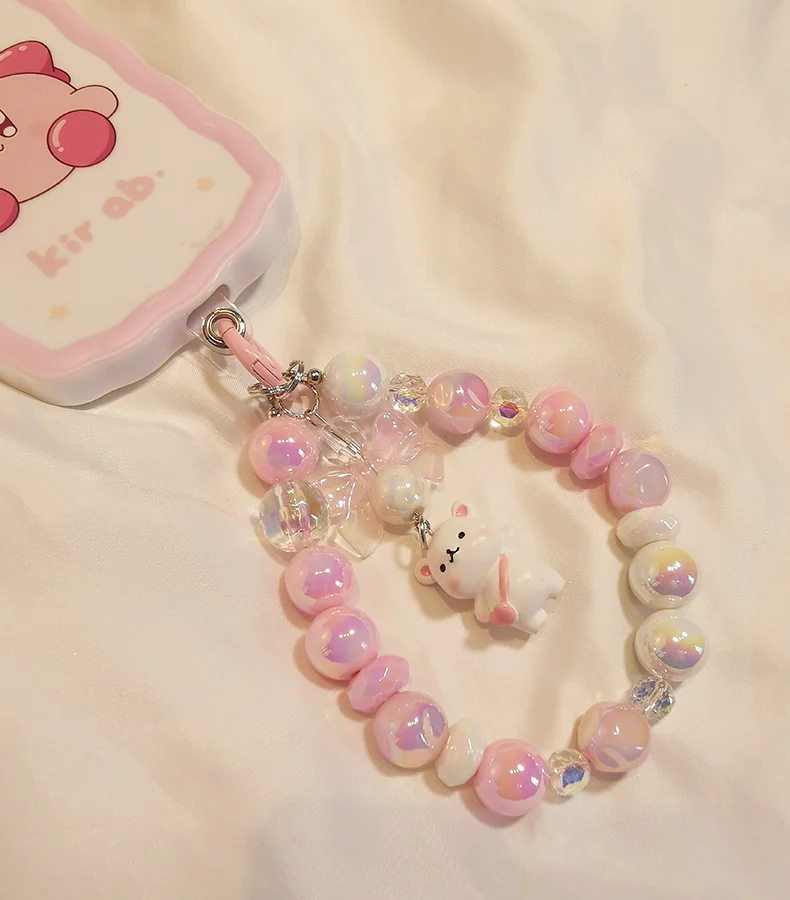 curta, pulseira, Satchel urso boneca pingente, cristal arco cadeia cordão