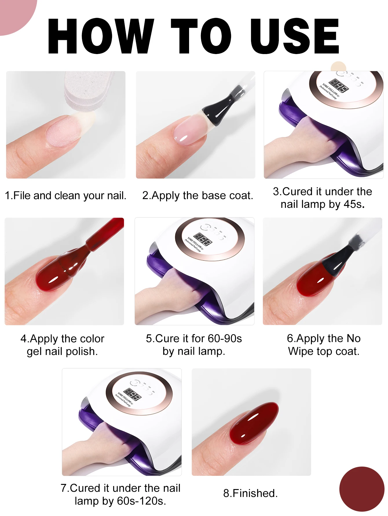 YOKEFELLOW Gel Polish Nail Set 6 Colors Skin Tones Nude Pink Gel Nail Polish Brown Neutral Soak Off Nail Art Design Salon DIY 6