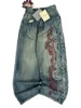 Y2K American New Pattern Embroidery Baggy Jeans Men High Street Vintage Hip Hop Fashion Casual Joker Couple Wide-leg Pants