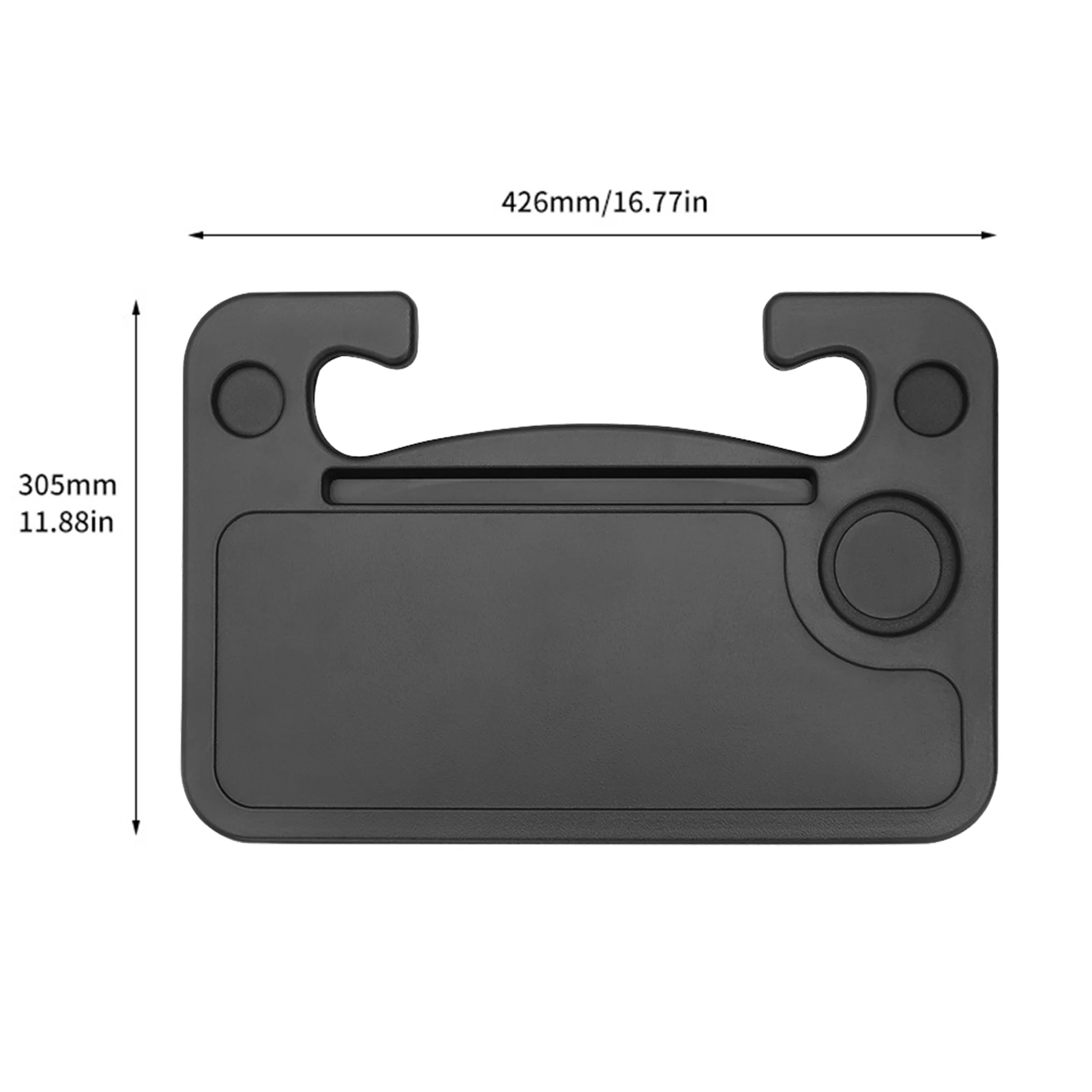 Universal Car Desk Tray - 13" Adjustable Steering Wheel Table & Seat Mount Stand For Laptops & Eating
