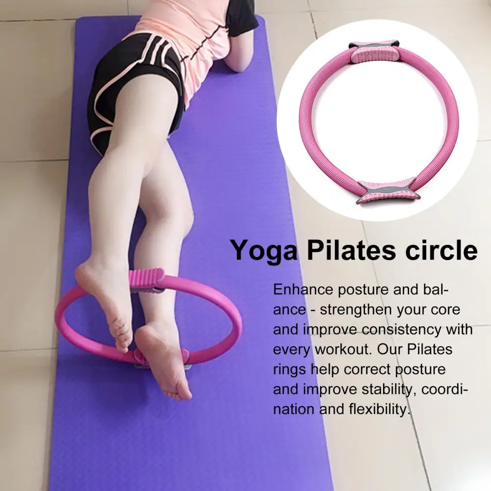 Women Pilates Ring with Non-slip Handles Leg Toning Inner Thigh Pelvic Floor Exercise Yoga Circle Home Gym Fitness Equipment