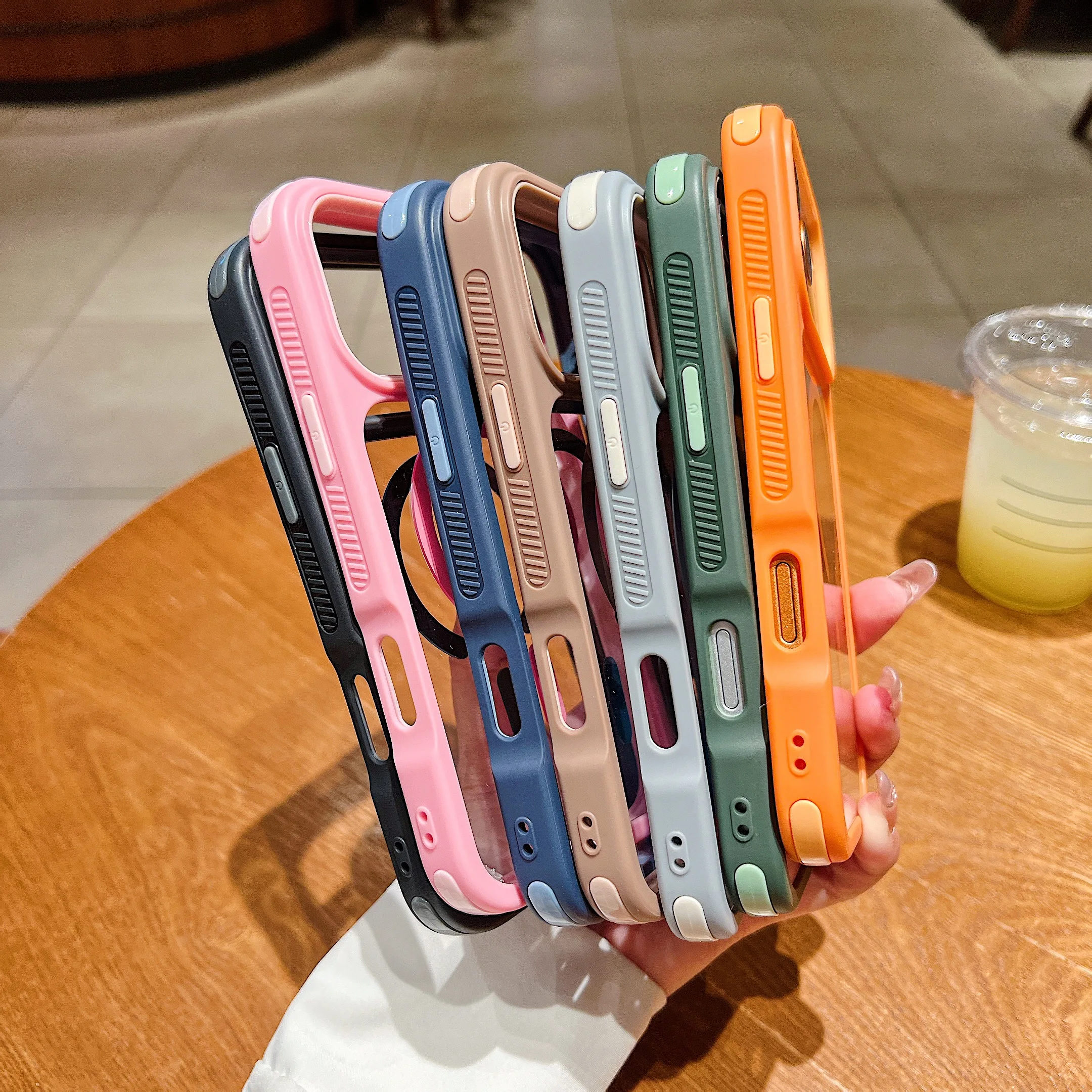 Luxury Armor Clear Shockproof Magnetic Case with MagSafe-Compatible Wireless Charging