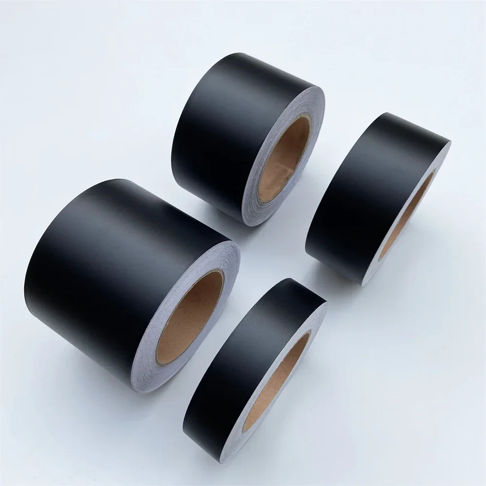 Black Matte Vinyl Tape Window Trim Film Chrome Delete Vinyl Wrap Roll For Car Pillar Hood Roof 3/5/7/10CM vinyl tape