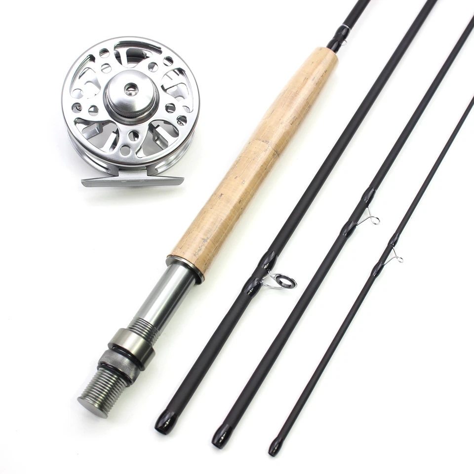 1.98M 2.1M Fly Fishing Rod and Fly Reel Portable Carbon UltraLight Slow