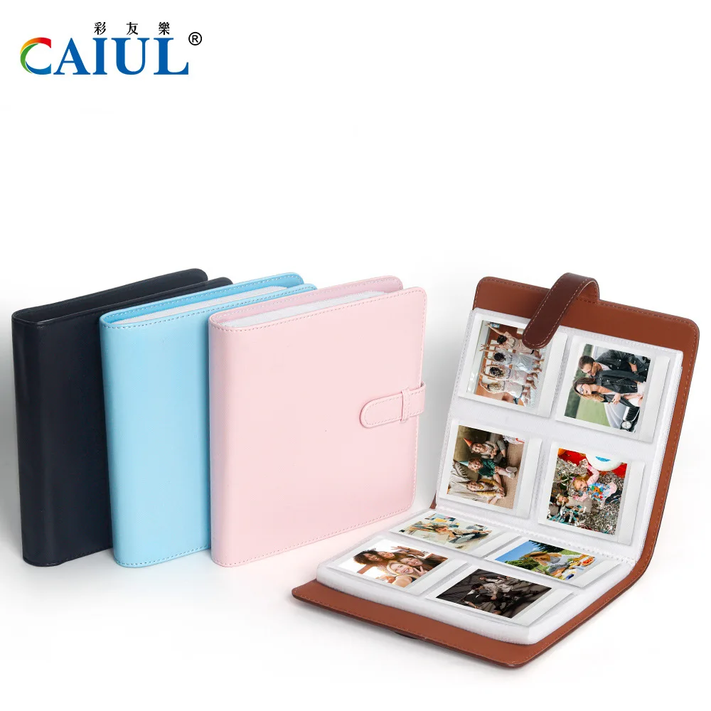 PU 스퀘어 카드 사진 앨범 솔리드 288 포켓 Instax 카메라 용 대용량 스토리지 폴라로이드 앨범 포토 카드 홀더