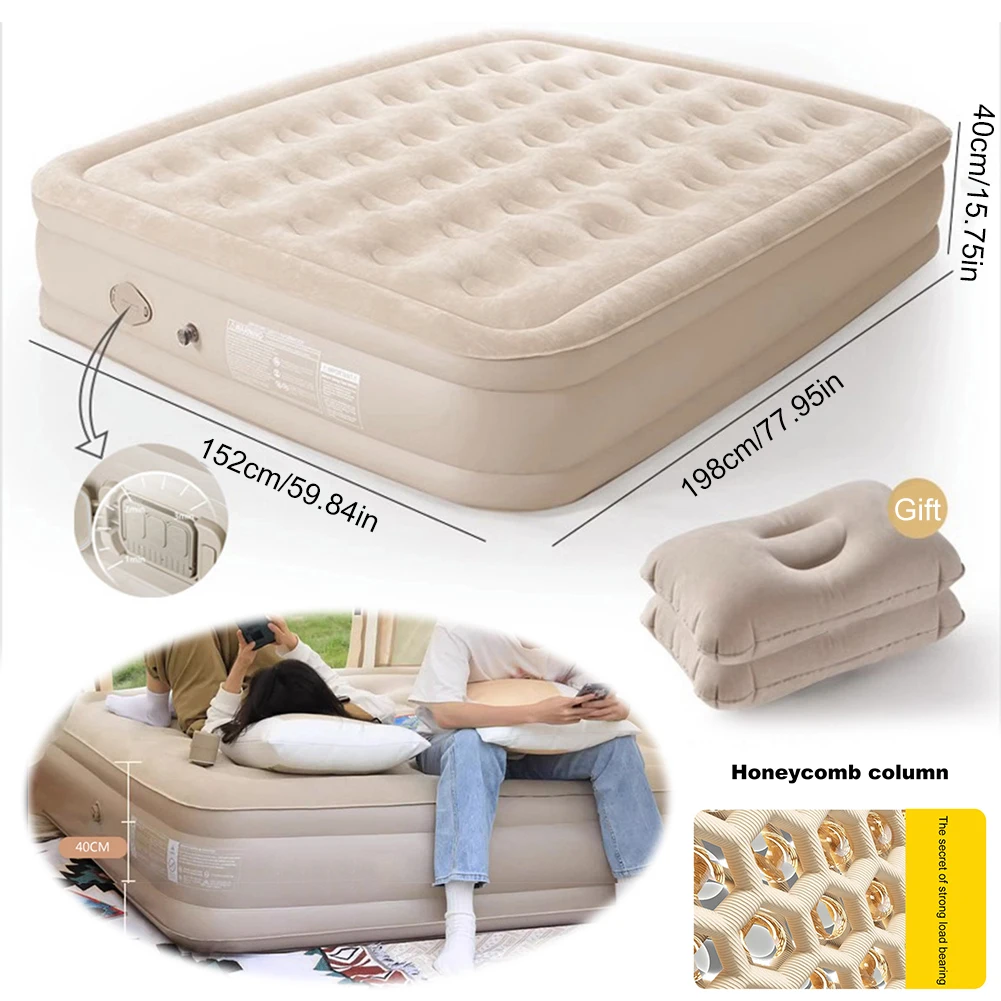Inflatable Camping Mattress Air Pump Pillow Air Cushion Bed for Camping Tent camping sleeping pad
