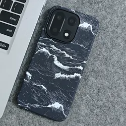 Elegant Flower Wave Pattern Lightweight Hard Case - OnePlus 15 (Black)