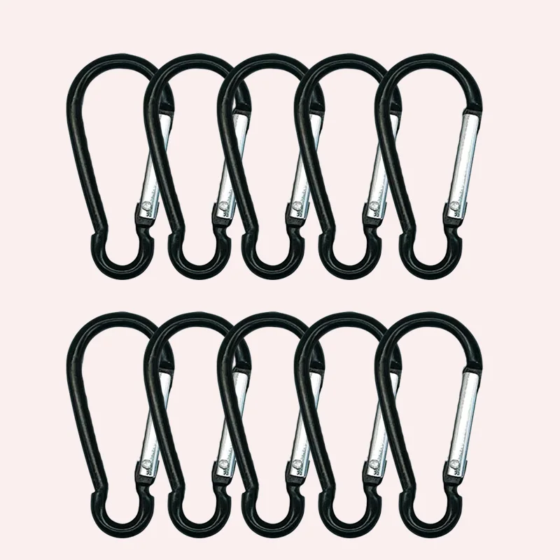 10db carabiners Alumínium Keverés Puska Árad vmiből Hirtelen időváltozás csipesz Horog keychain Hegymászás Puska számára Tapogat kemping, Puska csipesz