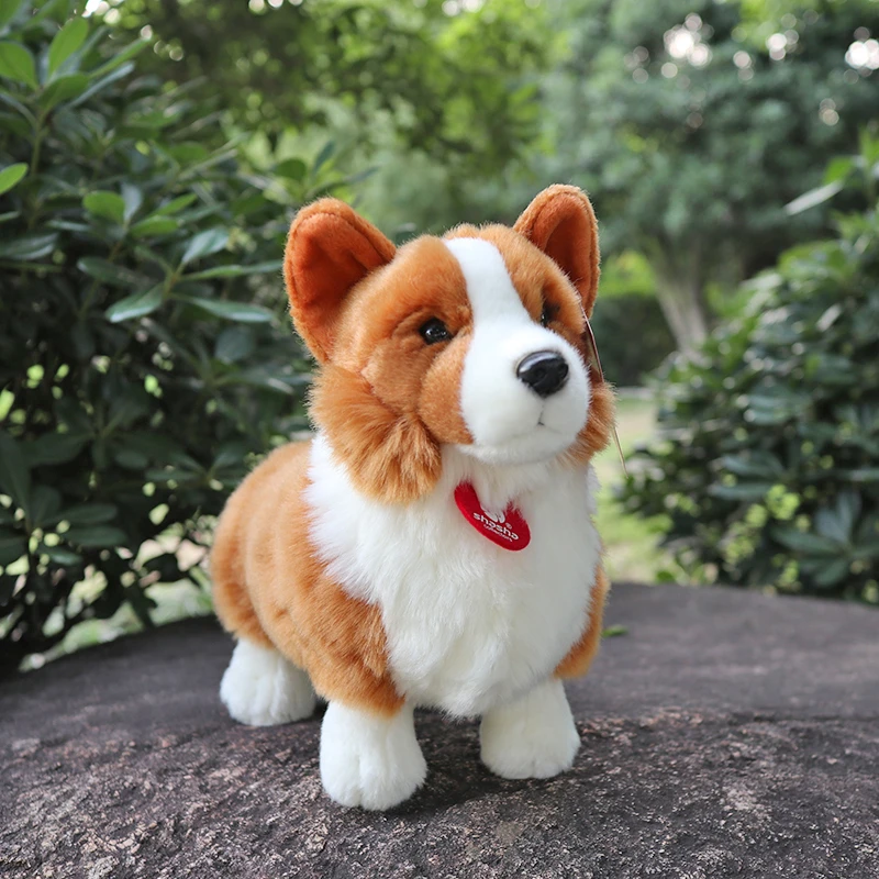 Sitting Cuddly Welsh Pembroke Plush Toys Lifelike Standing