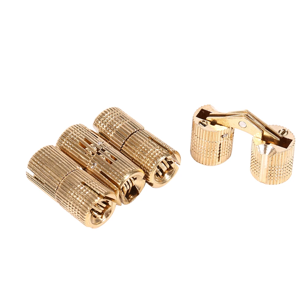 4Pcs Copper Brass Hinges 8mm 10mm 12mm 180 Degree Opening Angle for Furniture Cabinet Small Box Hardware
