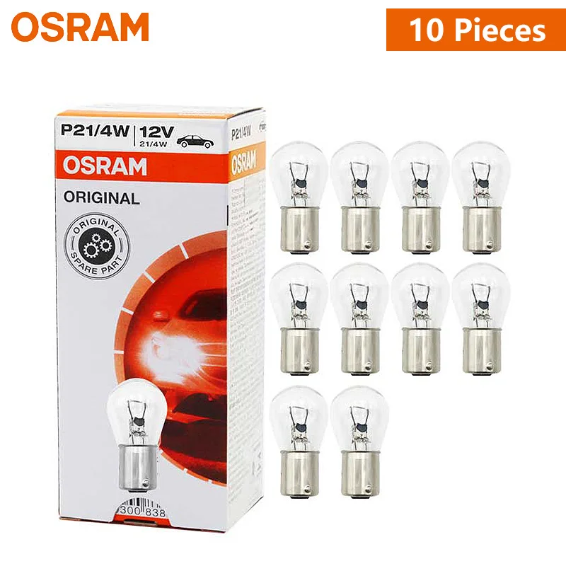 21/4w Clear Bulbs - Part Number 7225 BAZ15d / 566 10x Genuine Osram Original 12v P21/4W 7225 