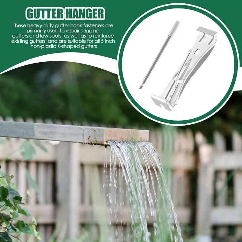 Gutter Hangers 5 Inch 30PCS Aluminum Alloy Quick Screw Gutter Hangers 5.9 Inch Drill Bit Tools 1/4-inch Hex Shank
