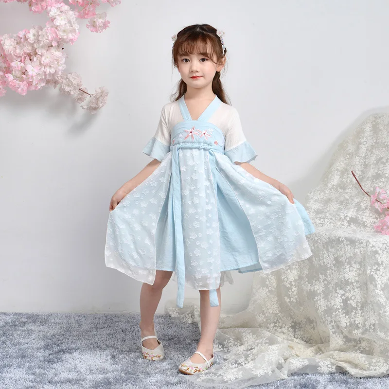 

New Year Chinese Clothing Traditional Girls Kids Party Dress Hanfu