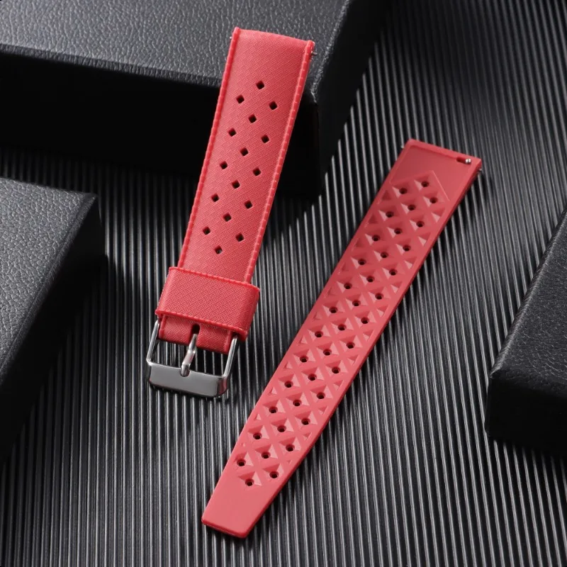 Waterproof Breathable Silicone Sport Watch Band with Quick Release