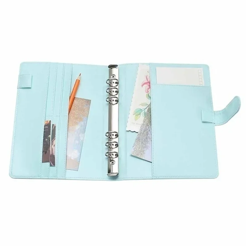 A5/A6 Macaron Multi-function Handbook Universal Manual Business Leather Ring Loose-leaf Notebook Office Supplies