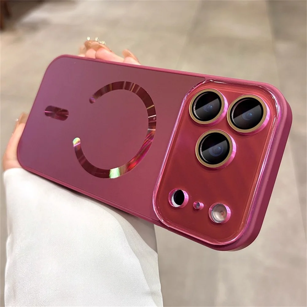 Luxury Aurora Frosted Phone Case with Tempered Glass Lens Cover