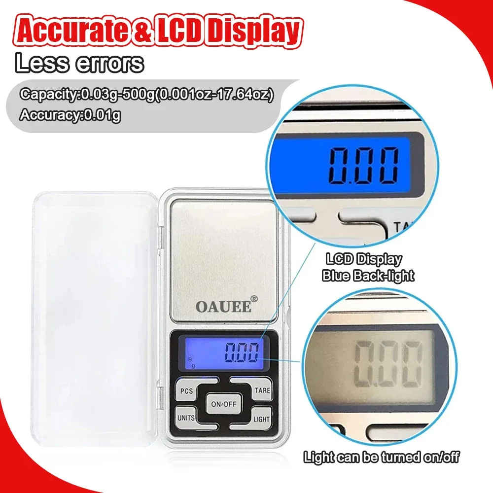 Mini Electronic Scales High Precision Pocket Digital Scale Gold Sterling Jewelry Balance Gram Kitchen Scale 500gx0.1g digital scale