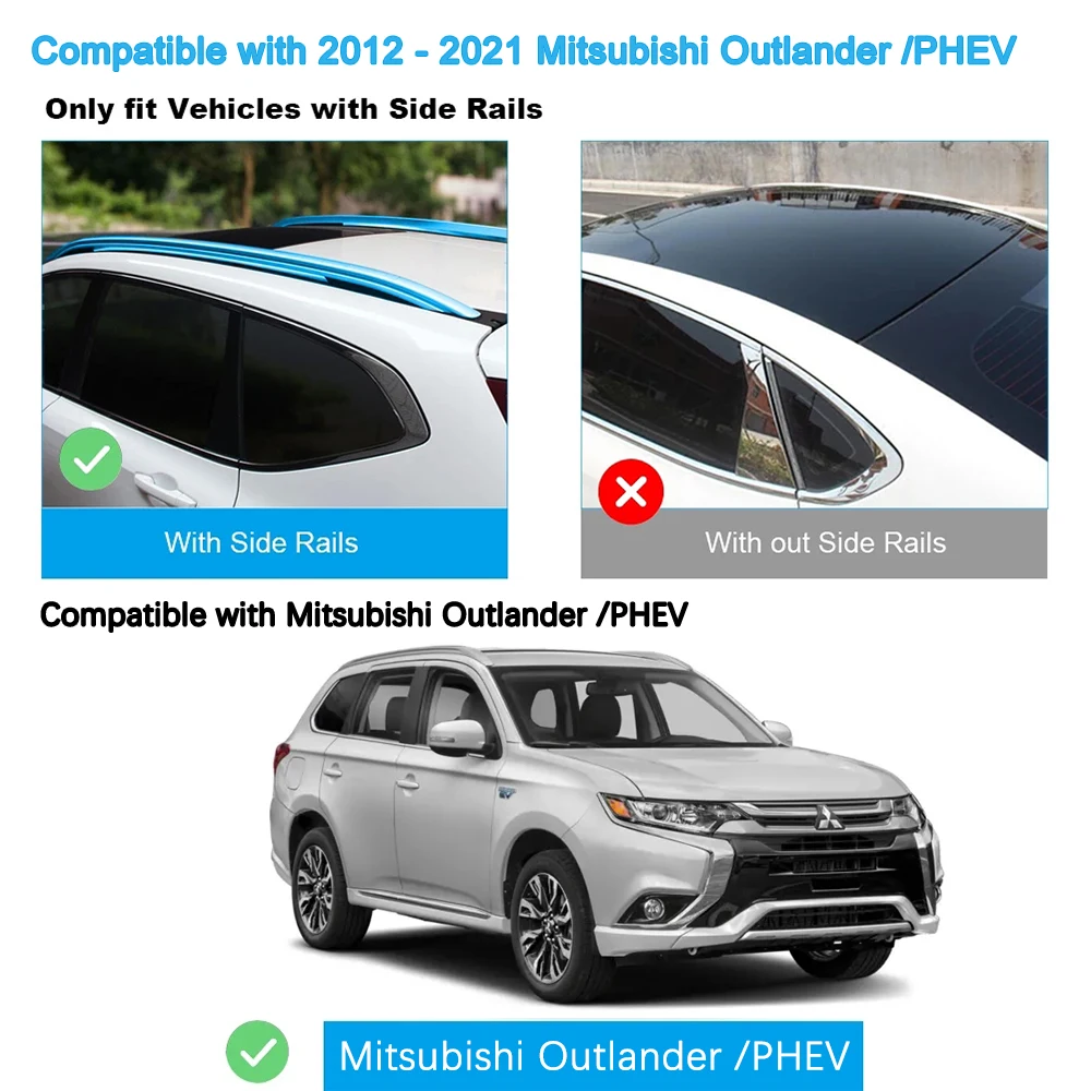 2 Pcs Roof Bars for Mitsubishi Outlander PHEV SUV 2012 2021 Aluminum Alloy Side Bars Cross Rails Roof Rack Luggage Carrier AliExpress 34