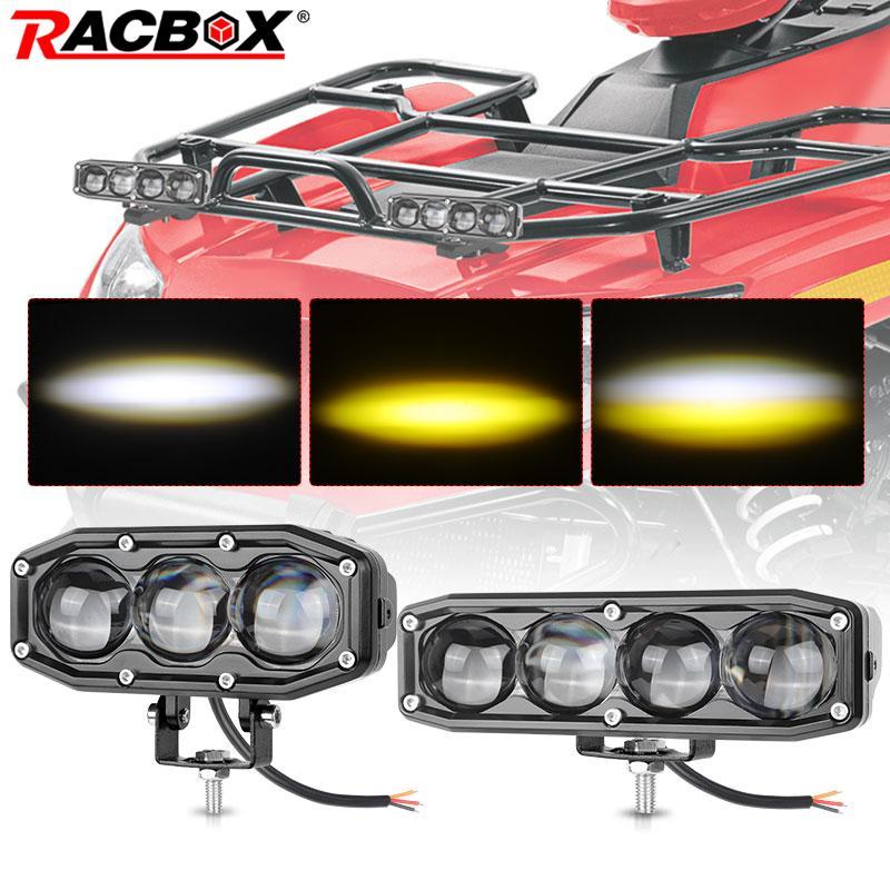 12V 24V 36V 48V Wide Voltage Motorcycle Drving Fog Lamps High Low Beam Led Motorbike Headlight White Yellow Additional Moto Lamp