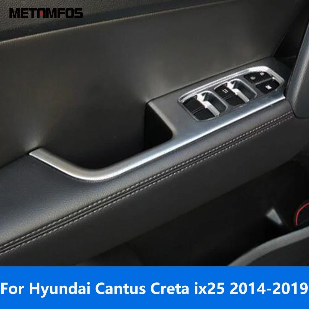 

Автомобильные аксессуары для Hyundai Cantus Creta ix25 2014-2017 2018 2019, матовая крышка переключателя для интерьера окон, подлокотника