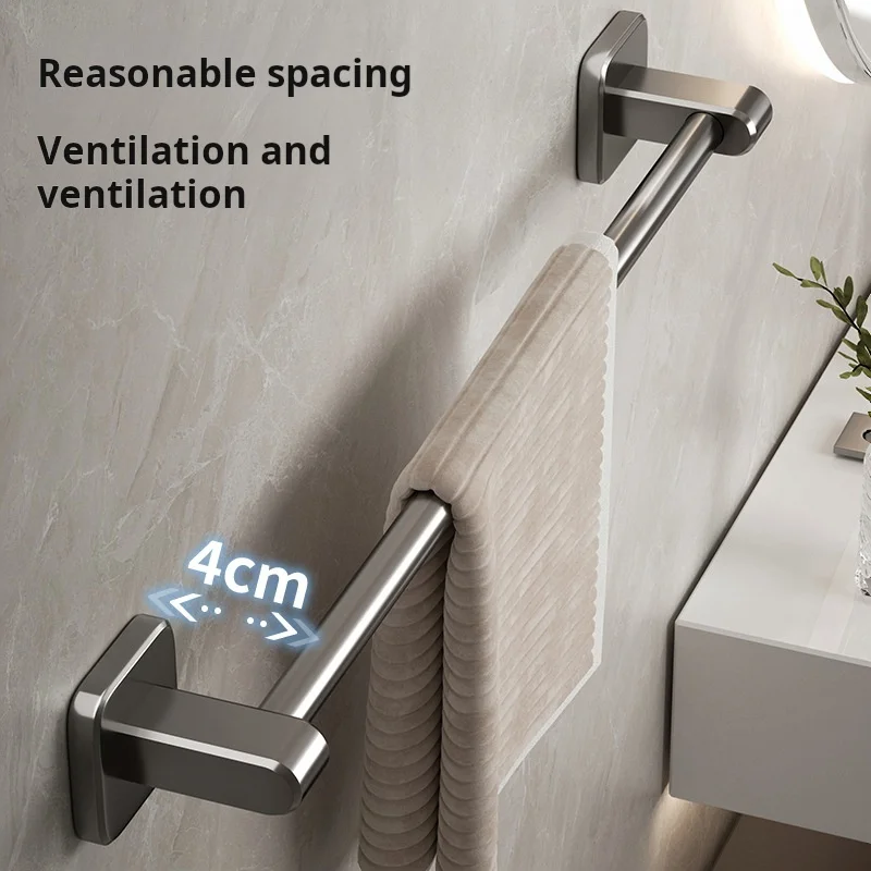 towel rack, space aluminum, non-perforated bathroom, towel rail, toilet, shelf, washroom, bath rack