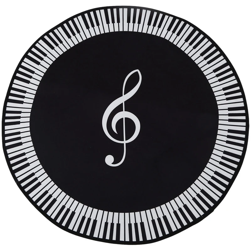 

Новый Ковер Музыкальный символ Фортепиано Ключ черный белый круглый ковер нескользящий ковер домашний коврик для спальни украшение пола