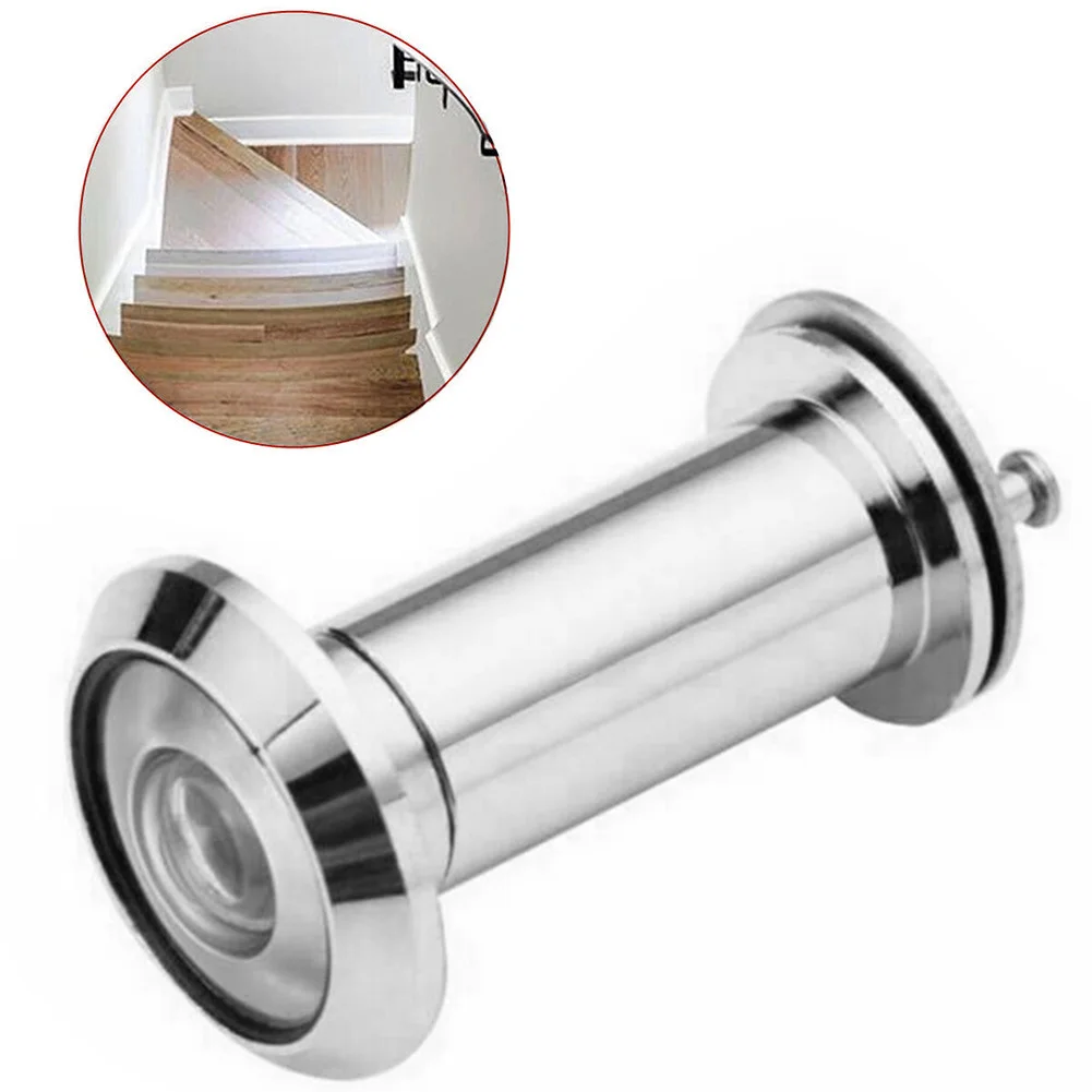 200 Degree Wide Angle Door Peephole Viewer Metal Housing Adjustable Threaded Tube