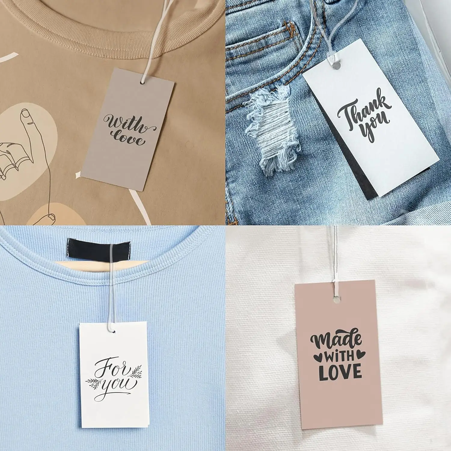Clothing Tags Custom Hang Tags For Clothes Personalized Hang Tags For Wedding Thank You Gift Birthdays Bridal showers Christmas Deco
