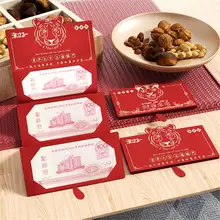 

2022 New Year Red Envelope Bronzing Red Pocket Spring Festival Envelopes Cartoon Tiger Money Bag Arts Crafts Home Accessories