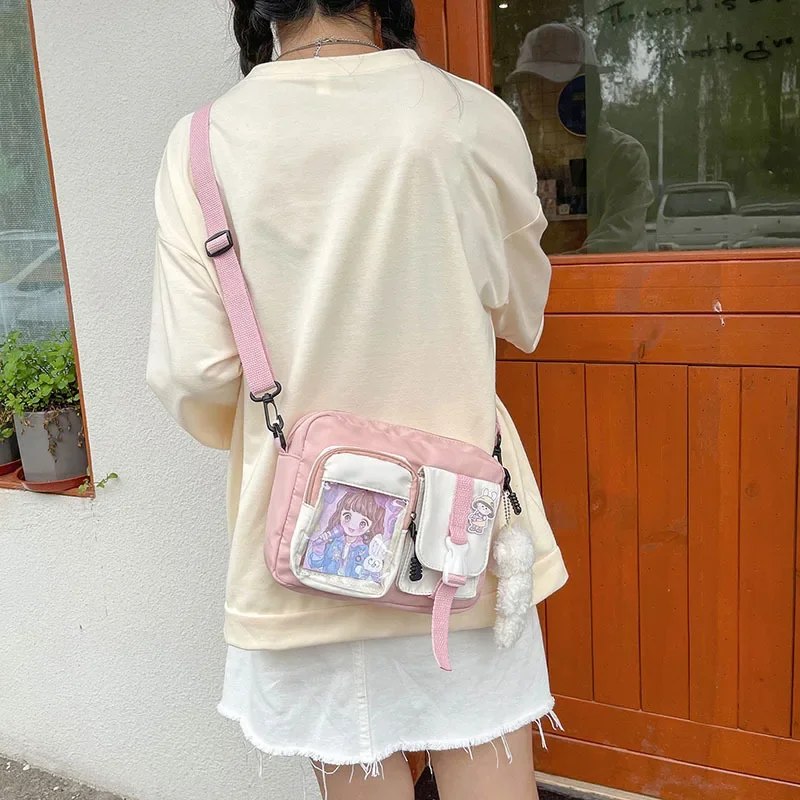 Women Canvas Small Crossbody Bags Casual Cute Student Girls Messenger Bag Ladies Phone Purse Handbag Shoulder Bag