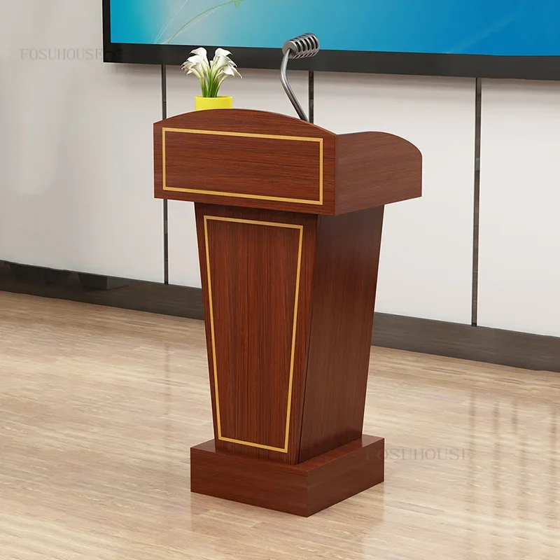 Office Hotel Reception Desk Shopping Guide Small Platform Emcee's Speech Podium Teacher's Classroom Lectern Table with Drawer L