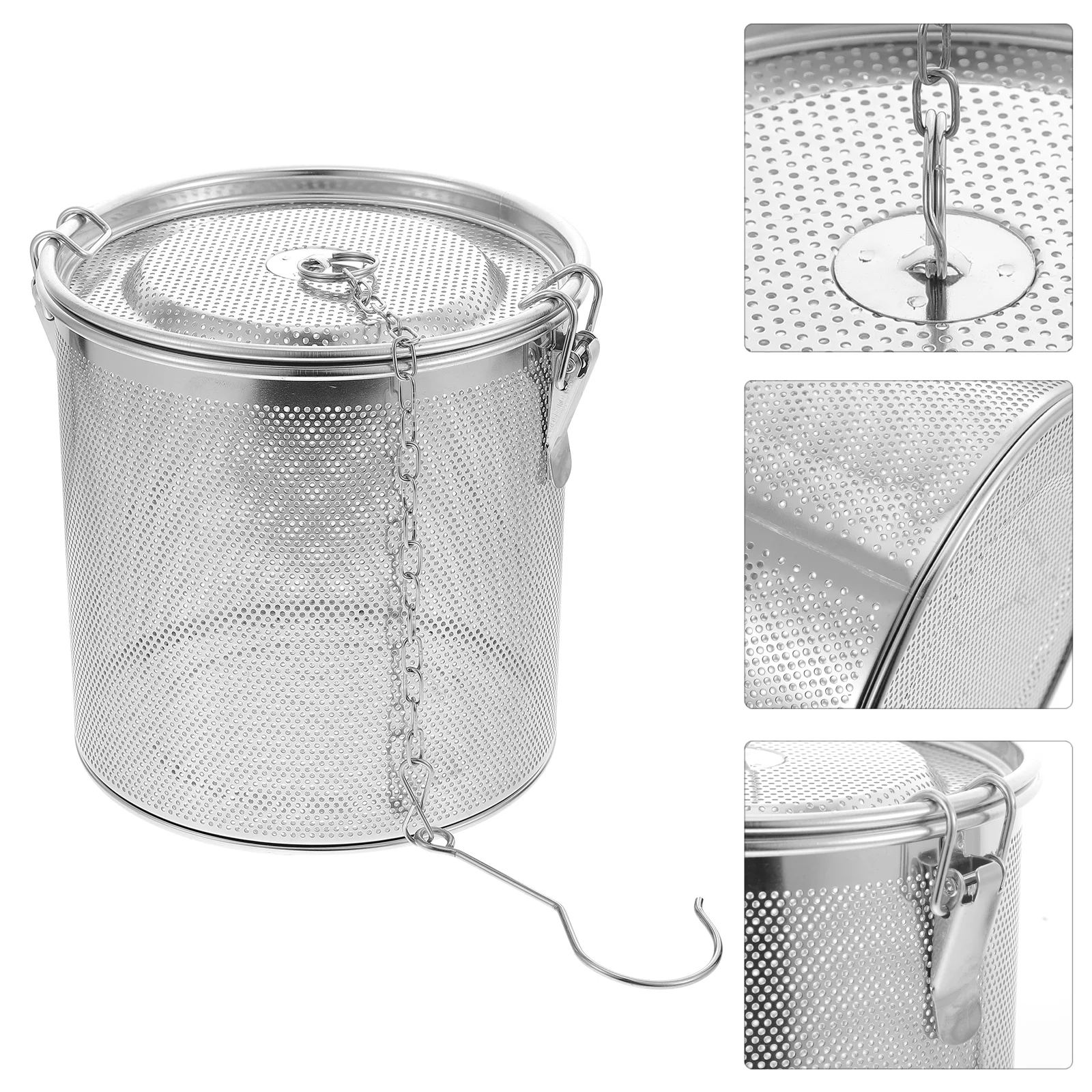 

Stainless Steel Seasoning Bag Gravy Soup Taste Spice Box Basket Brine Hot Pot Slag Separation mesh Colander Strainers