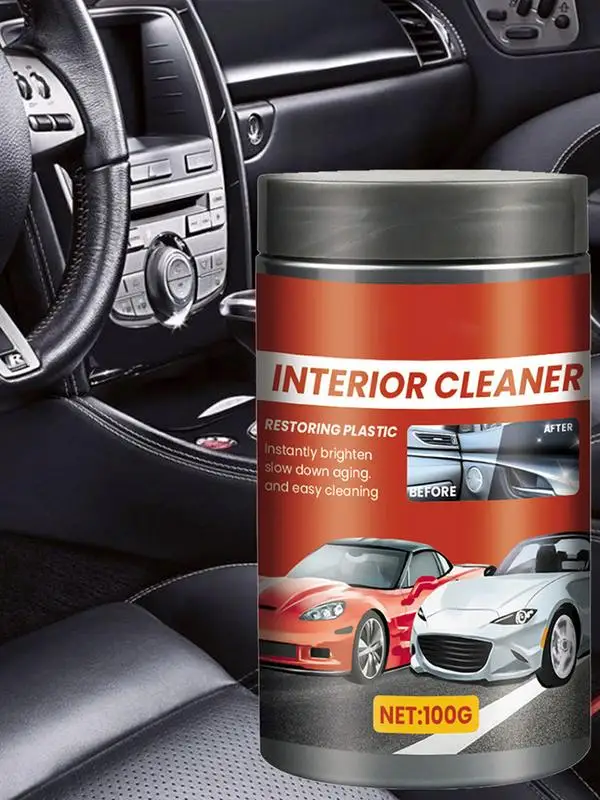 

Auto Interior Cleaner Car Interior Detailing Cleaner Wax 100g Mild Odorless Cleaning Supplies for Automotive SUV Car Vehicle