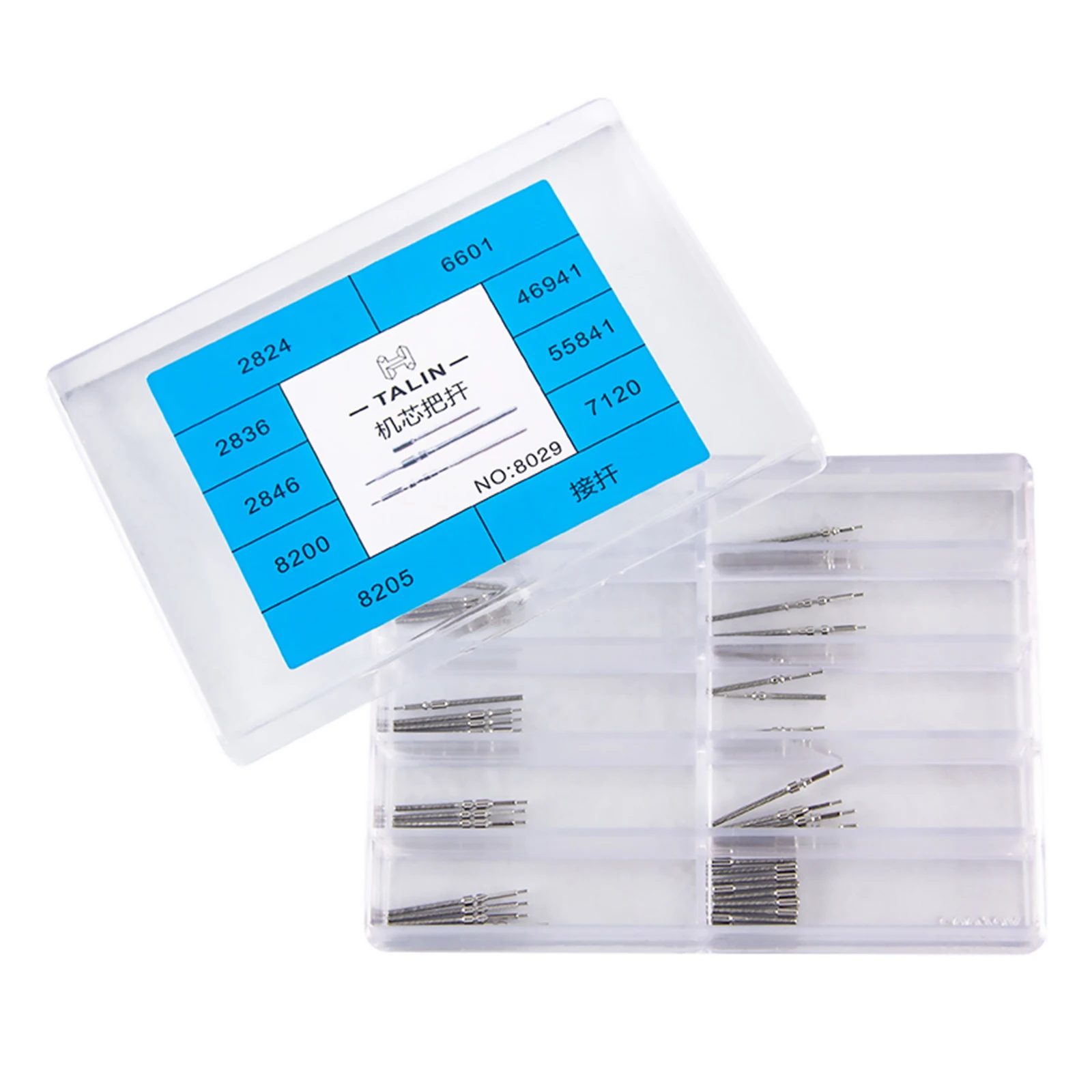 1Box 9 Size Mixed Watch Movement Winding Stem For ETA 2824 2836 2846 8200 7120 Watch Movement Handle Bar Accessories Repair Part