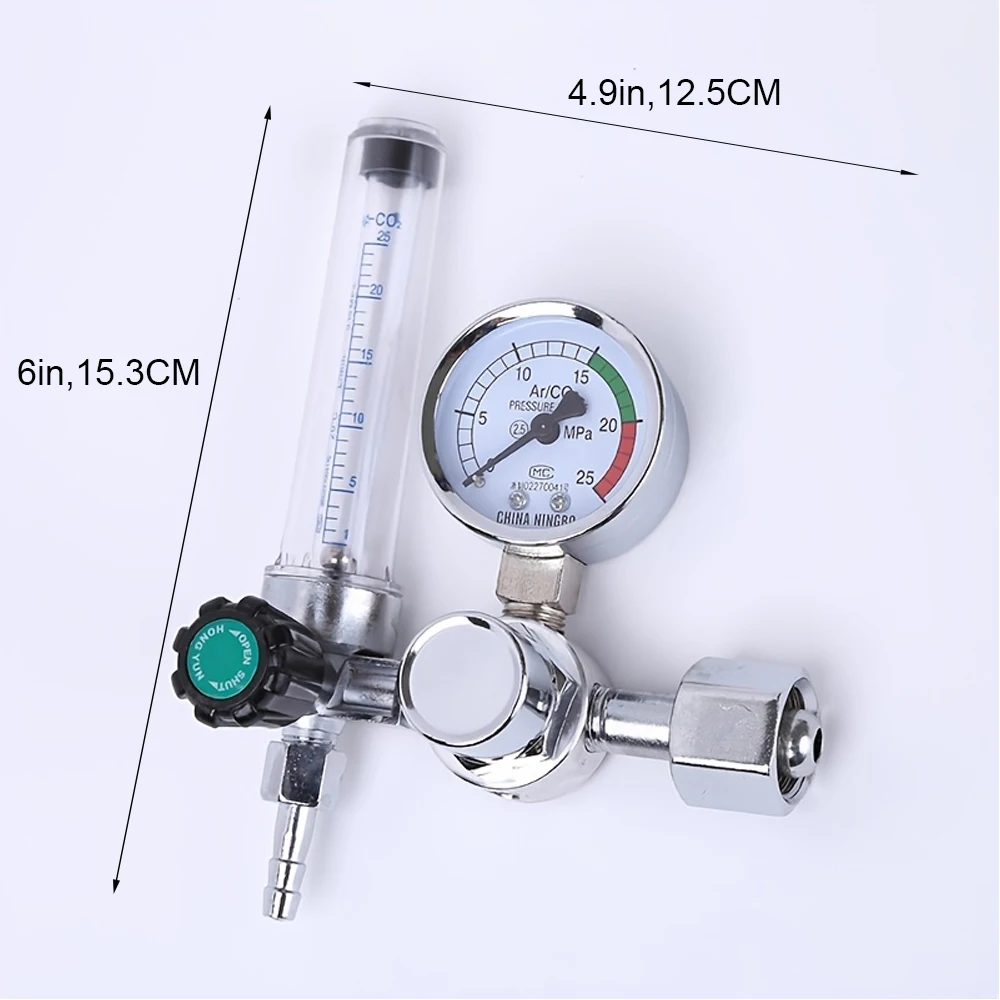 Argon Regulator 0-25Mpa CO2 Mig Tig Flow Meter Gas Regulators Flowmeter Welding Weld Gauge Pressure Reducer