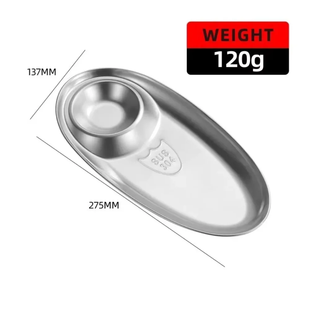 New Oval 304 Stainless Steel Tray Golden Kitchen Tableware Dipping Snack Dish Dumpling Plate French Fries