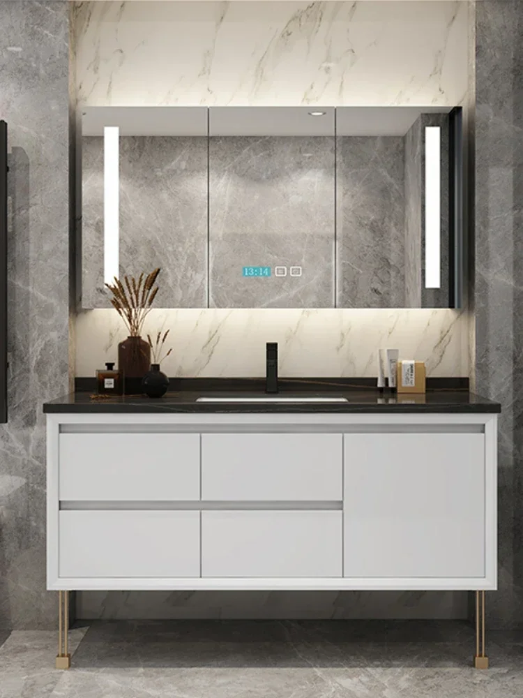 ~Bathroom Cabinet Combination Smart Bathroom Table Wash Face and Wash Hands Basin Cabinet Bathroom Set