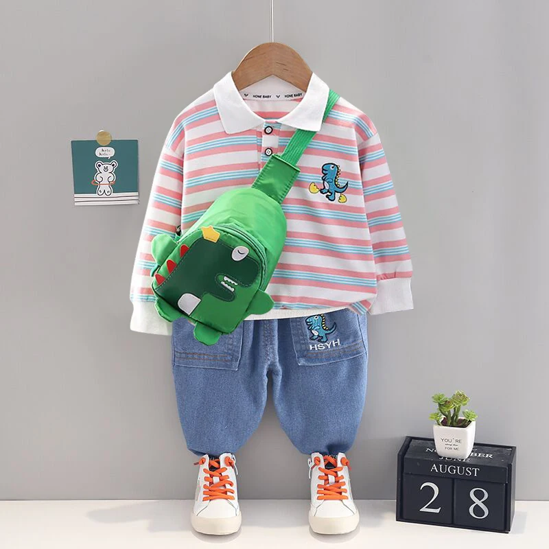 stylish baby clothing set Spring and Autumn Children's Suit Boys Cartoon Pullover Two-piece Long Sleeve 0-4 Years Old Boys and Girls Casual Sweater Suit sun baby clothing set Baby Clothing Set