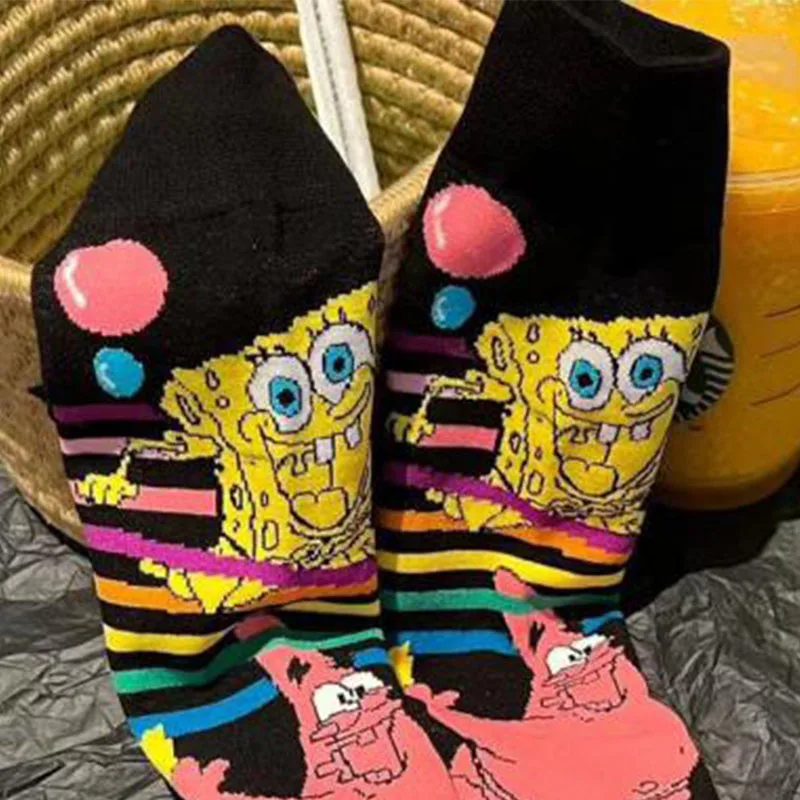 Kawaii Cute Spongebob Squarepants Patrick Star Stockings French Socks  Couple Socks Fashion Girl Christmas Gift For Girlfriend - Movies & Tv -  AliExpress