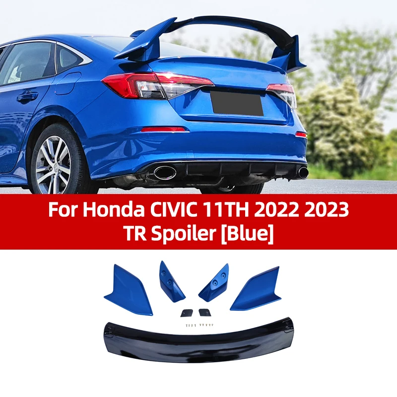 Per Il 2022 2023 11Th Generation Civic Three Box Versioni Tr Rear Tail Wing Typer Fixed Wind Top Wing Car Spoiler Accessori Auto