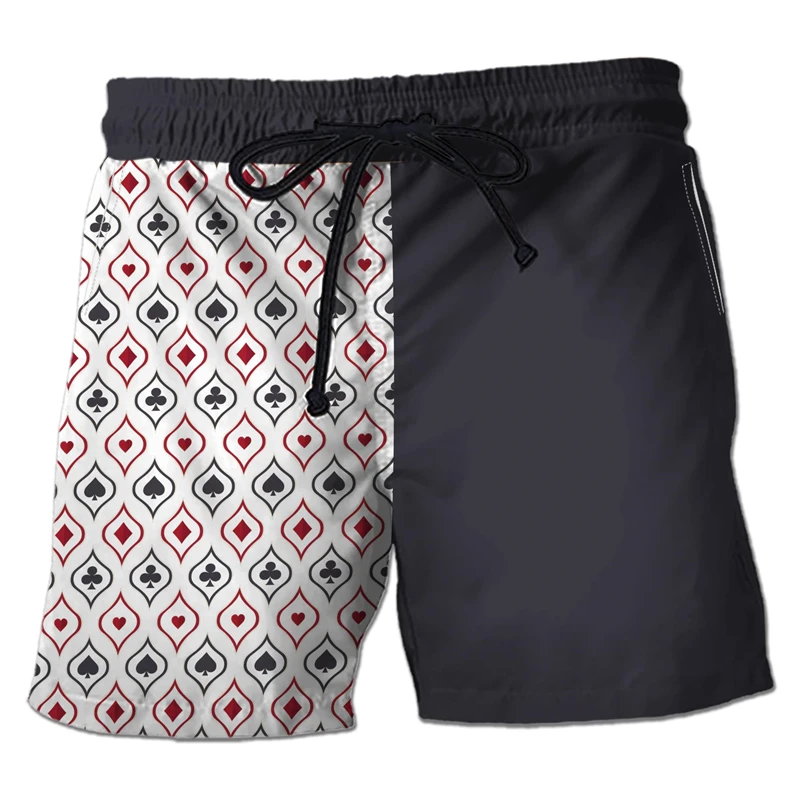 Casino Club 3D Printed Boardshorts Fashion Poker Short Pants For Men Clothes Playing Poker Beach Shorts Cards Trunks Bermudas 4