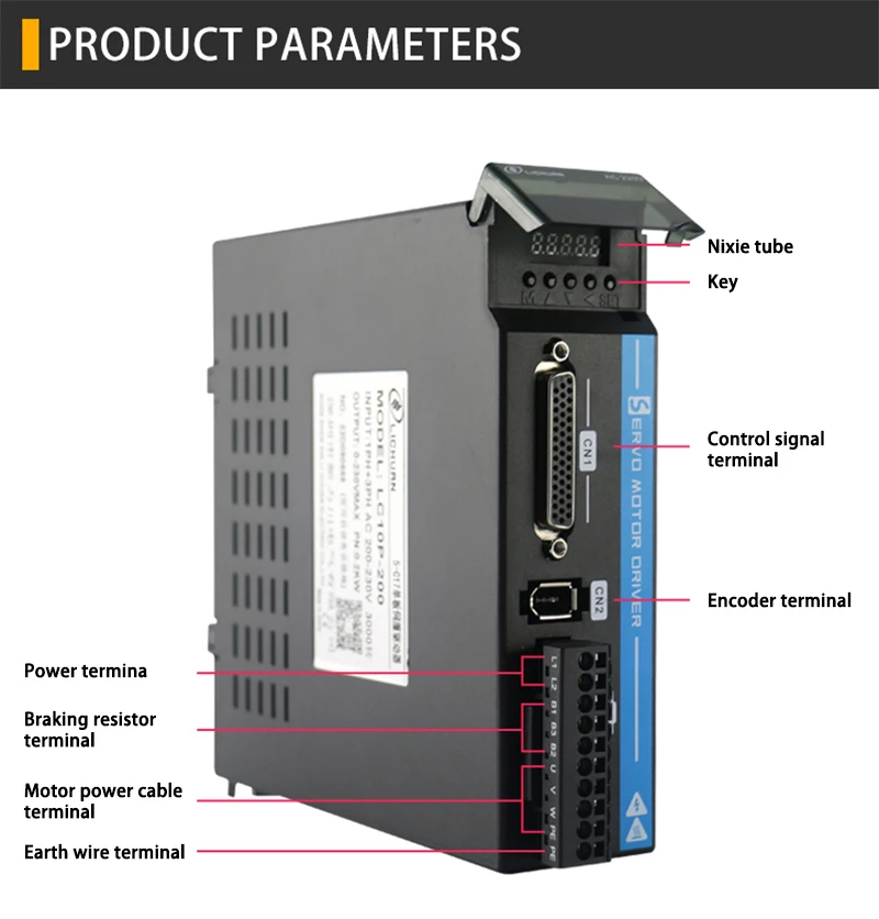 Lichuan 17 비트 증분 인코더, AC220V, 750W 서보 모터, 2.4NM 3000rpm 또는 1KW AC 서보 모터, 3.2Nm 3000rpm, 드라이버 포함