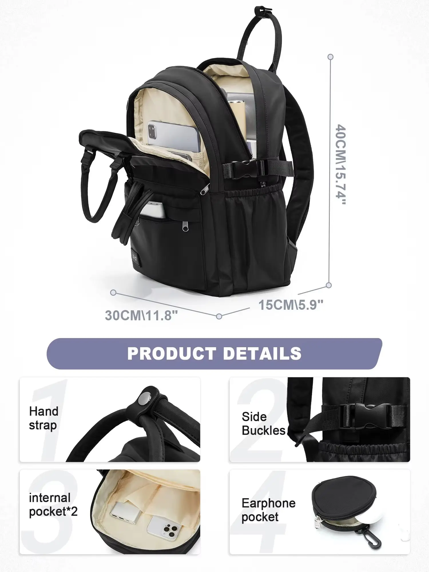 Laptop Backpack for Women Waterproof Travel Bckpacks Fashion Backpack Purse for Women Work Backpack College Backpack School Bag 2
