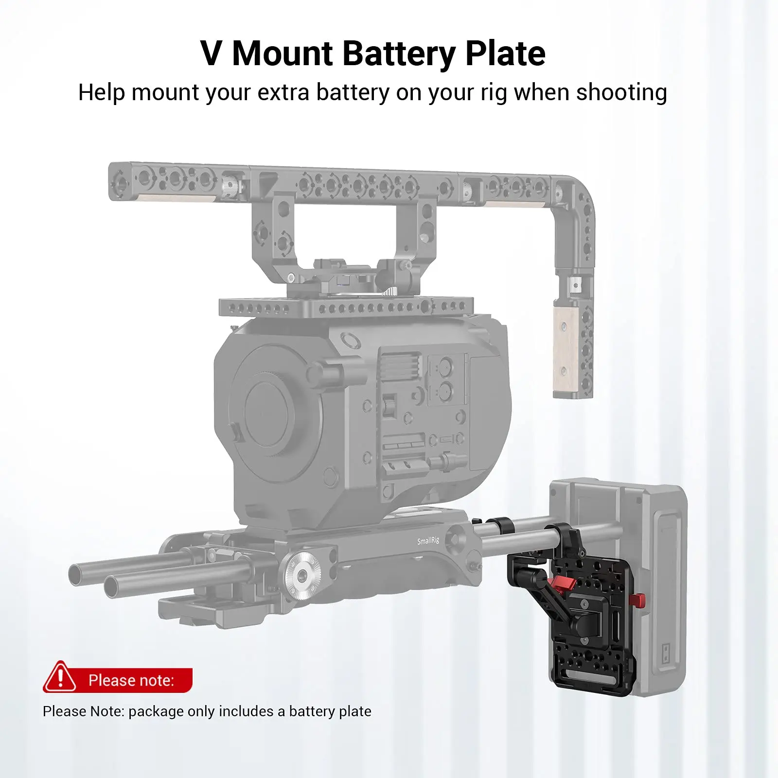 Smallrig v Mount Battery Plate V-lock Mount Battery Plate 15 mm Rod Clamp Braço Ajustável para Alimentação 2991 - Image 5