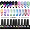 Mtssii 20pcs/set Gel Nail Polish 9D Reflective Glitter Cat Magnetic Gel Semi Permanent UV Gel Soak Off Nail Varnish 1