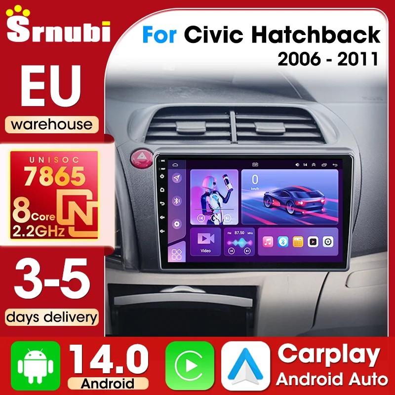 Android Autoradio für Honda Civic Schrägheck 2006-2011 Carplay Auto Intelligente Systeme Stereo Radio QLED-Bildschirm Automobilmodell