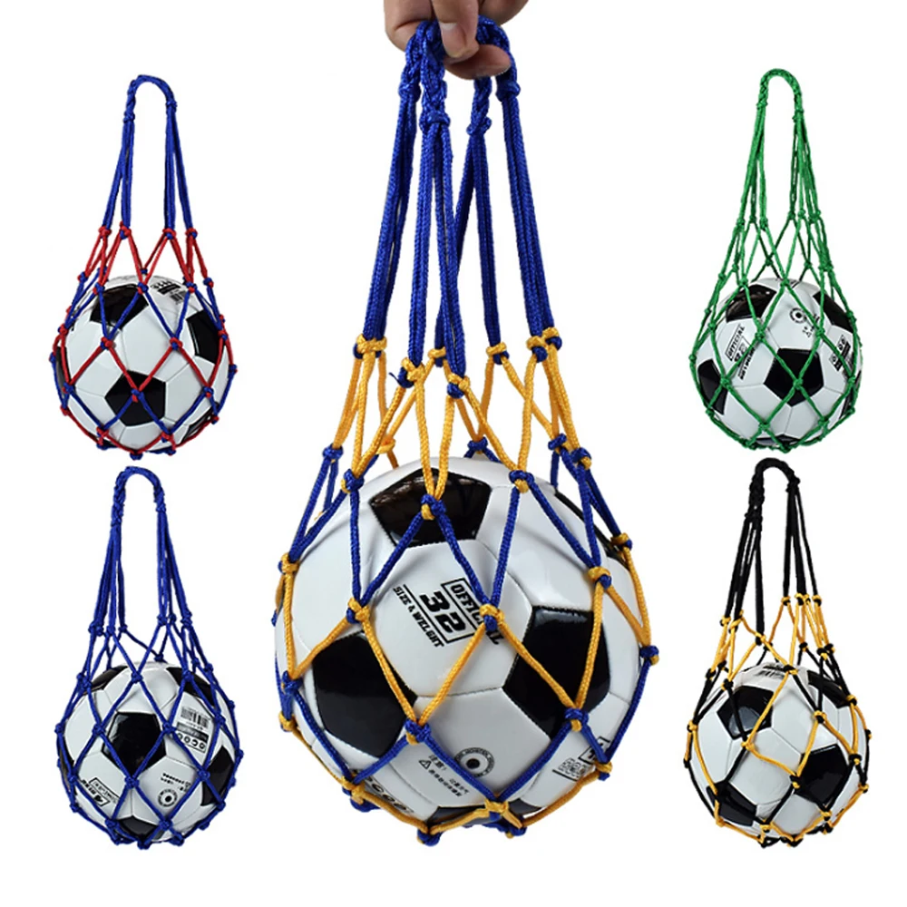 Sports Ball Storage Bag Basketball Carry Youth Football Self Trainer Kick Net Pocket Outdoor Nylon Mesh Volleyball