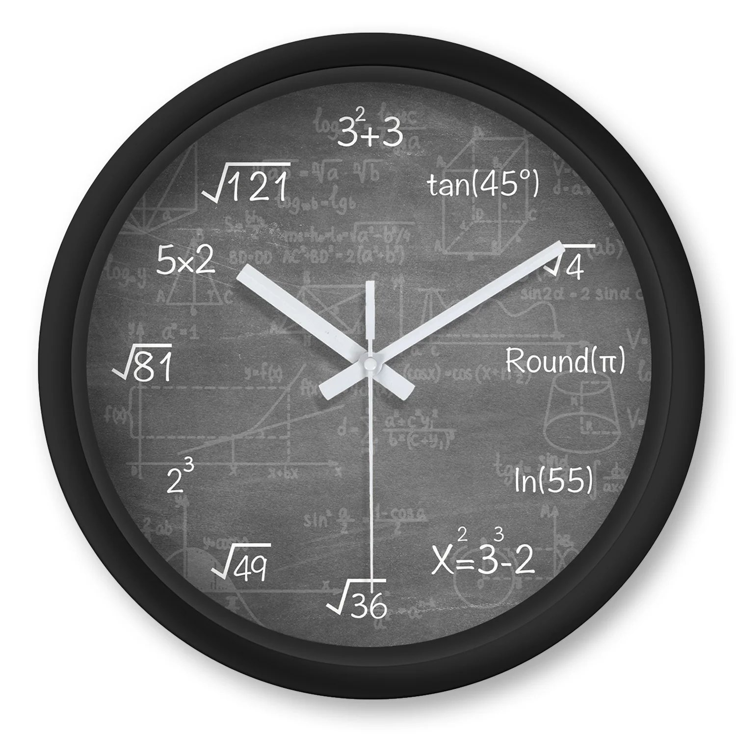 8 Inch Gray Math Formula Wall Clock